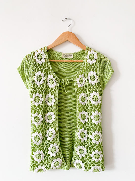 Polo Green Floral Crochet Top