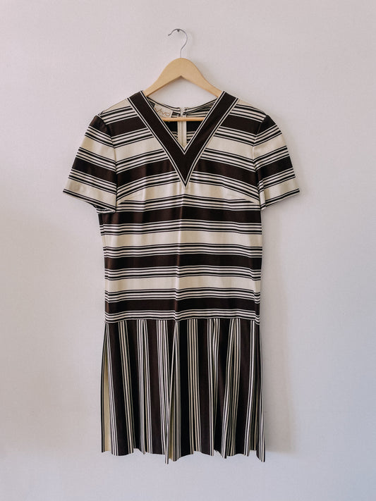 1960s Striped Drop-Waist Dress