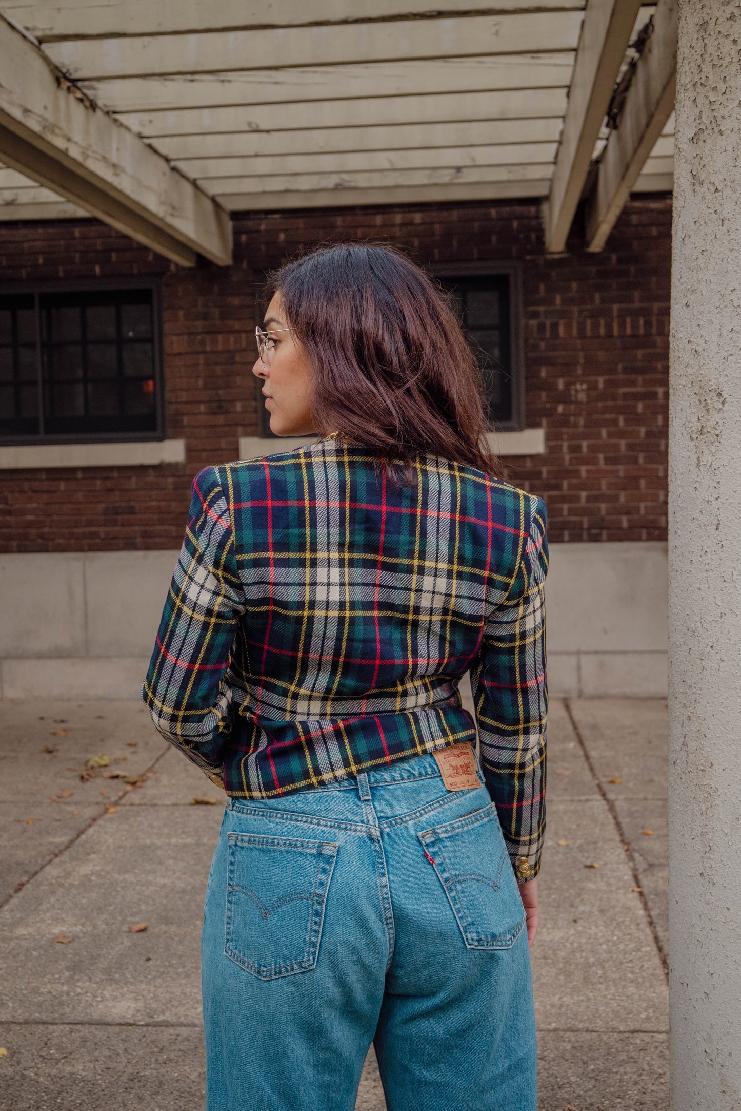 1980s Preppy Plaid Blazer