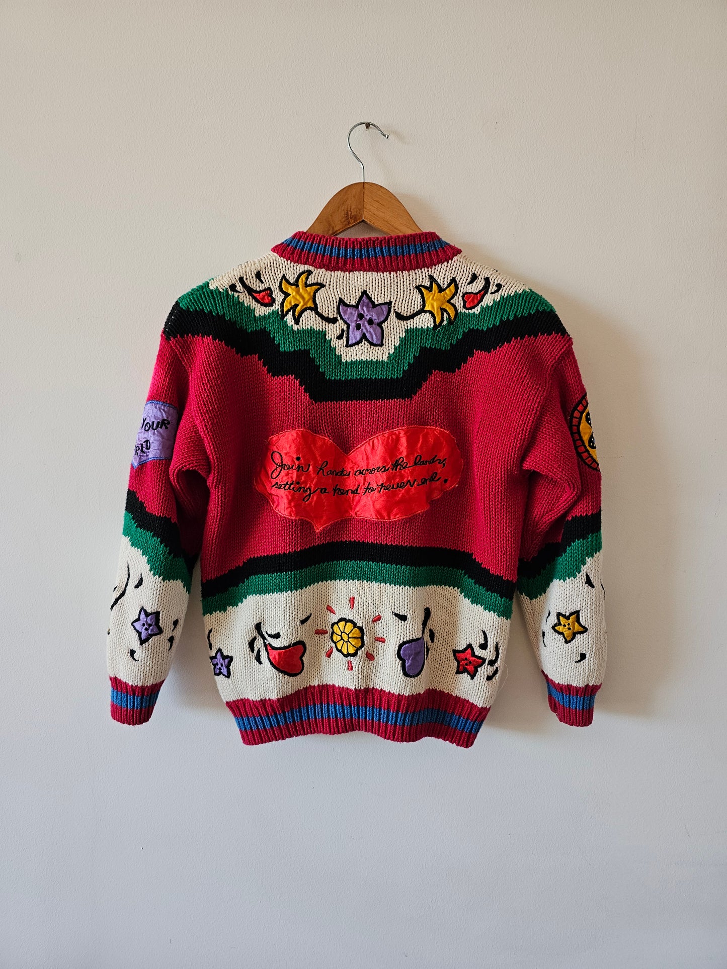 90’s Colorful World Love Friendship Sweater