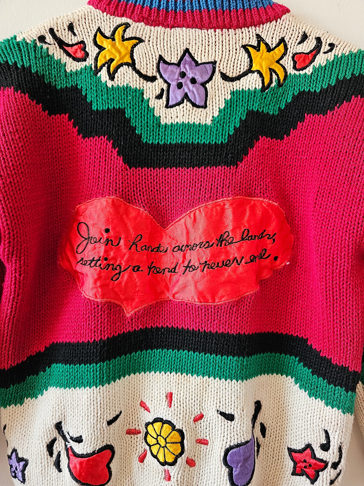 90’s Colorful World Love Friendship Sweater