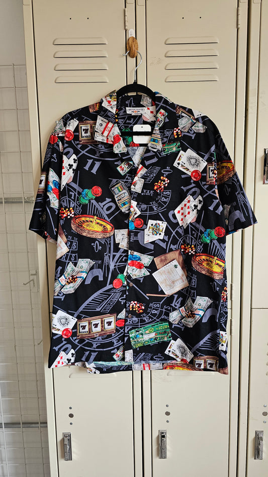 90's Vegas Gambling Button Up Shirt