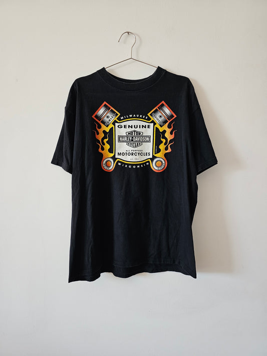 Y2K Harley Davidson Fire Tee